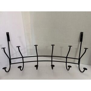 Metal Wall Mounted Coat Rack 12 Hooks Entryway Organizer Dark Bronze 19 Inch